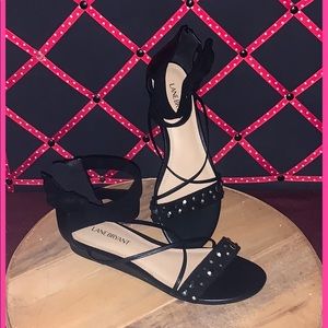 Lane Bryant Strappy Studded sandals Sz 8 Black